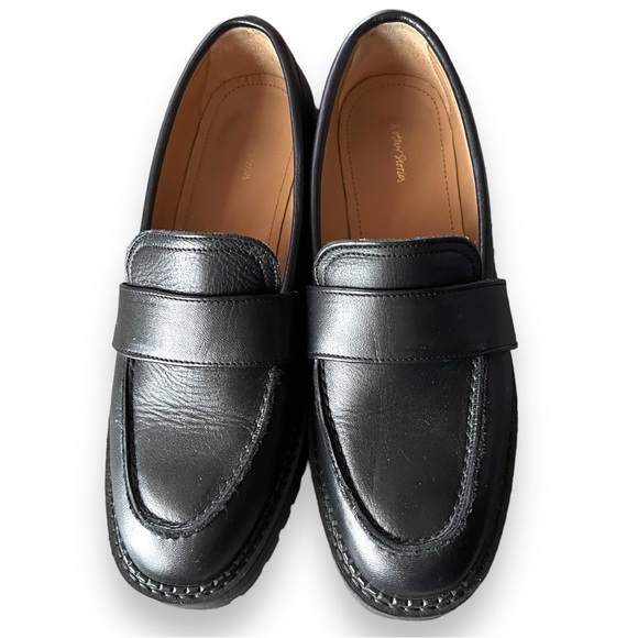 Anthropologie & Other Stories Chunky Platform Leather Loafer Black Size 8 - Picture 2 of 5